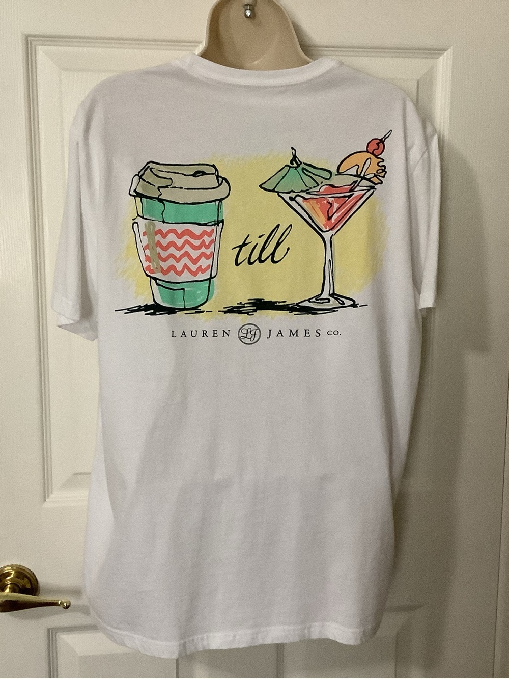 Lauren James Womenโs Tee L White Graphic